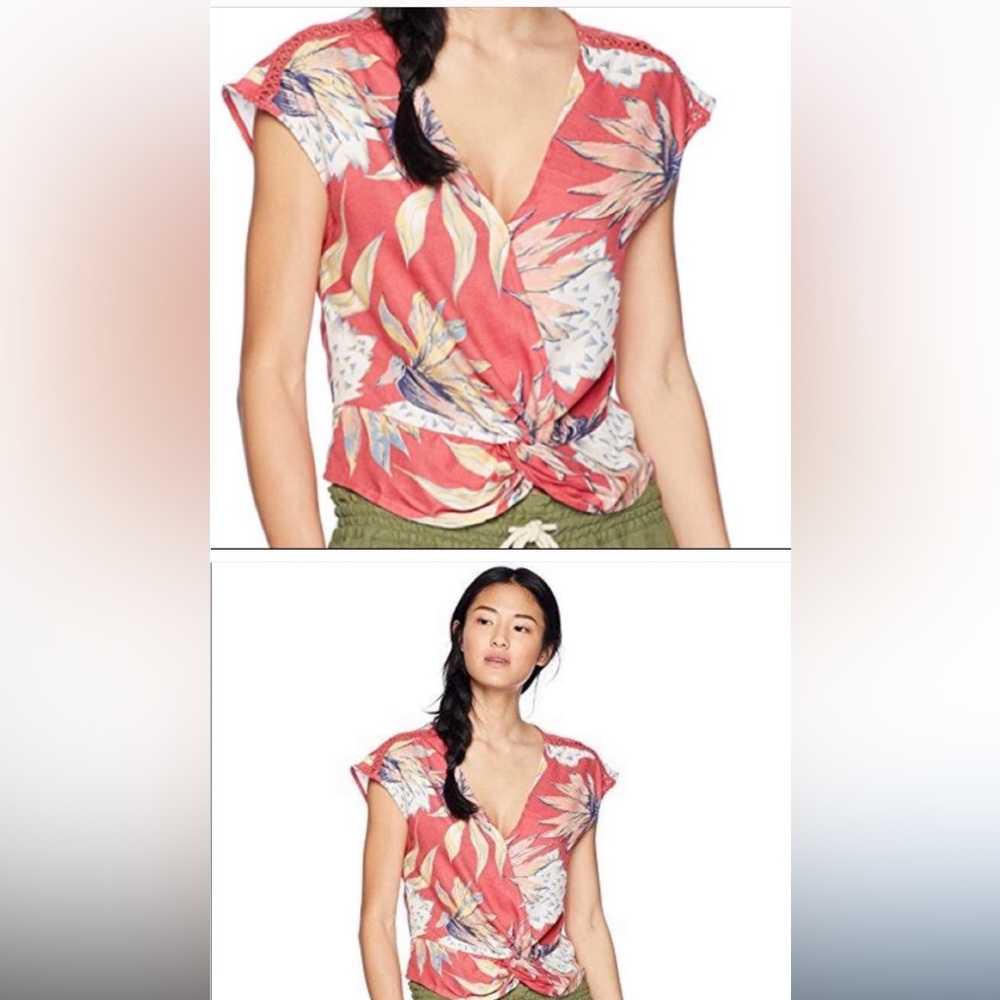 ISO Roxy Red/Pink Twist Top In Large or XL